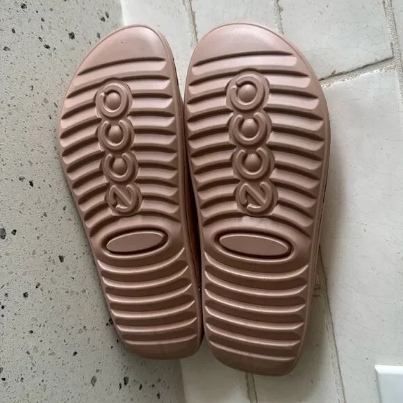 Ecco 2nd Cozmo Blush Pink Slide Sandals Nubuck Leather Casual Minimalist Size 37 - Picture 8 of 8